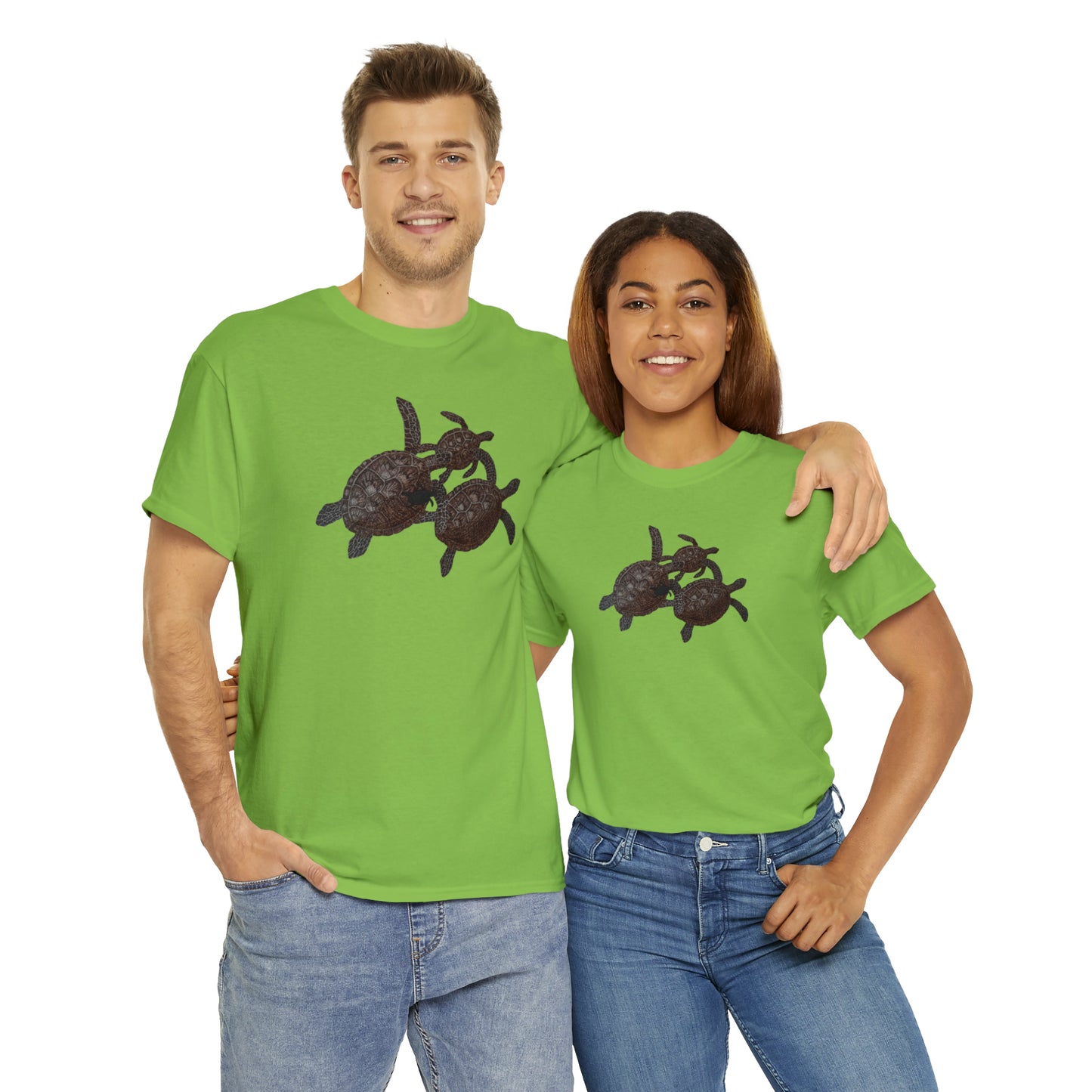 Unisex Heavy Cotton Tee - Turtle Family