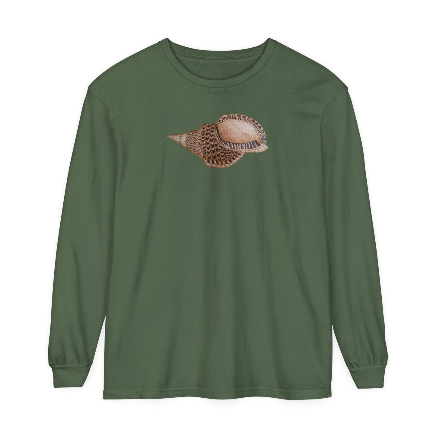 Unisex Garment-dyed Long Sleeve T-Shirt - Triton Conch