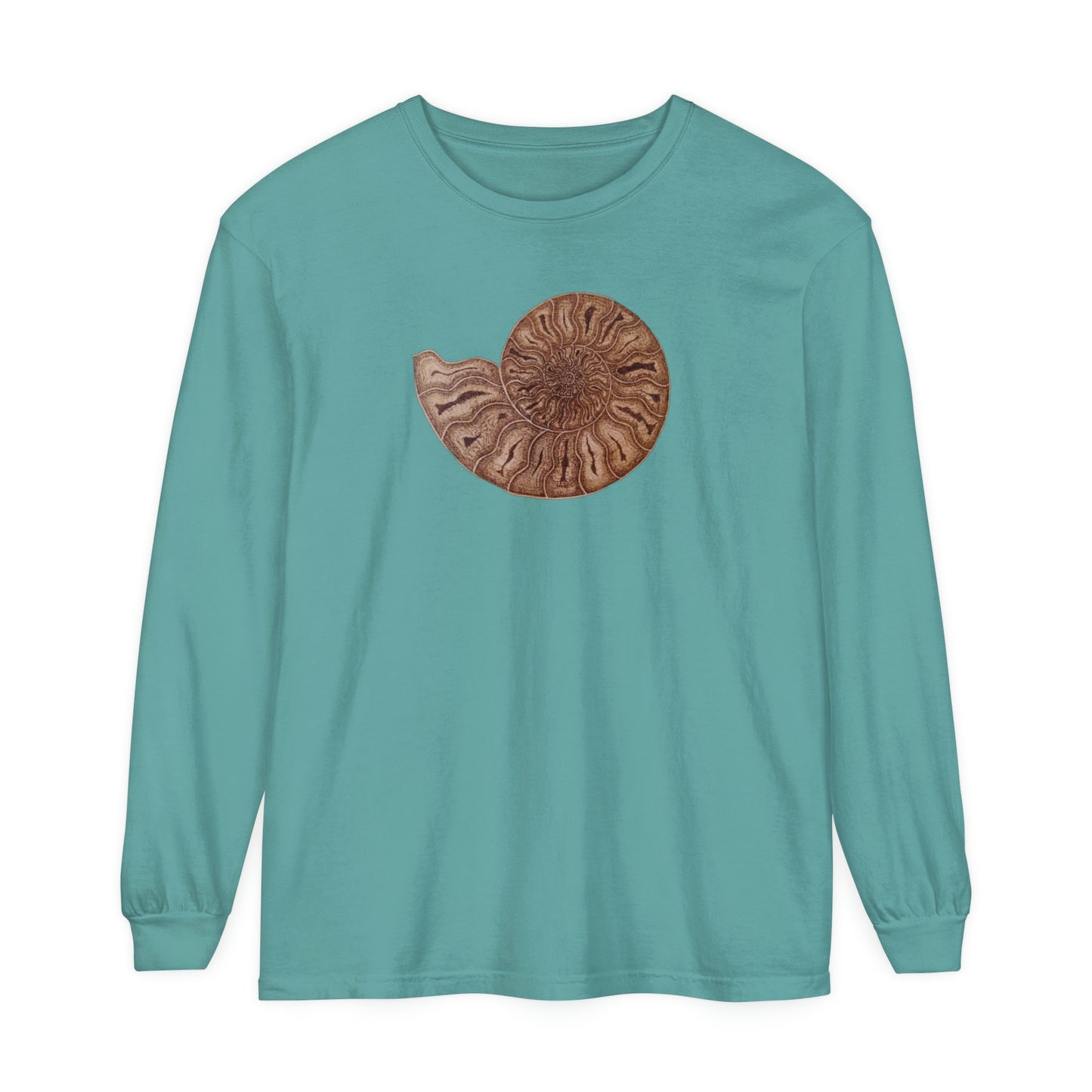 Unisex Garment-dyed Long Sleeve T-Shirt - Half Moon