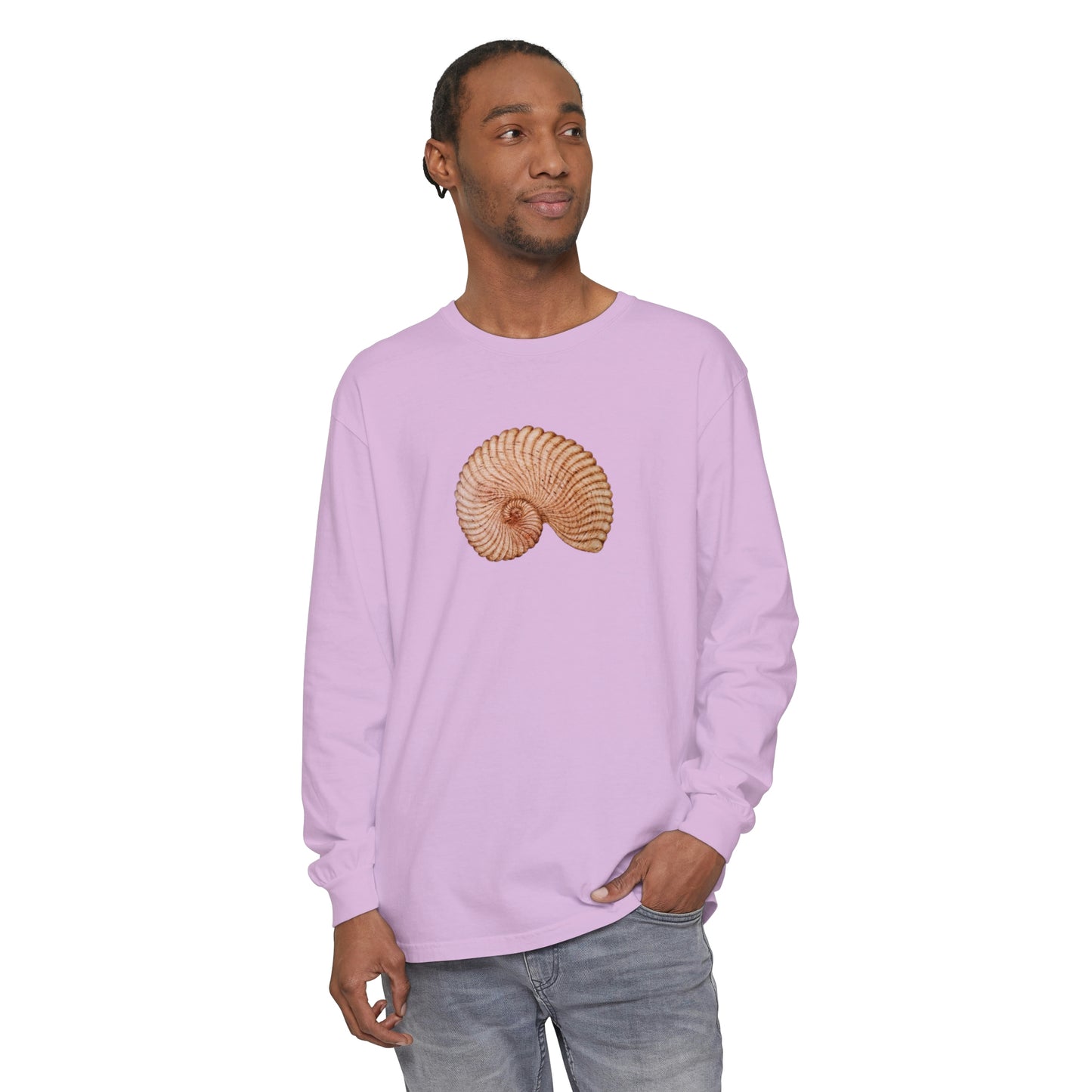 Unisex Garment-dyed Long Sleeve T-Shirt - Heaven Shell