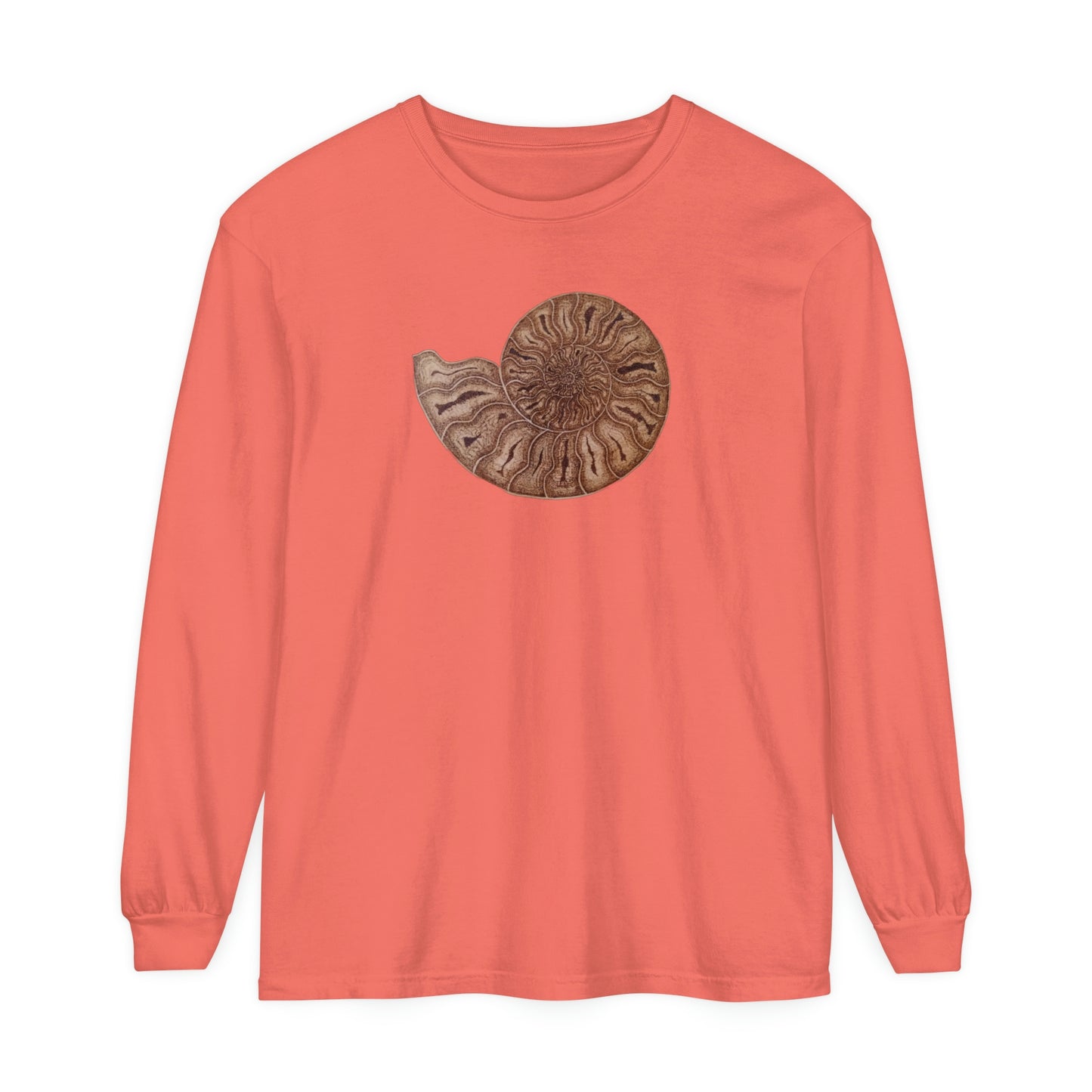 Unisex Garment-dyed Long Sleeve T-Shirt - Half Moon