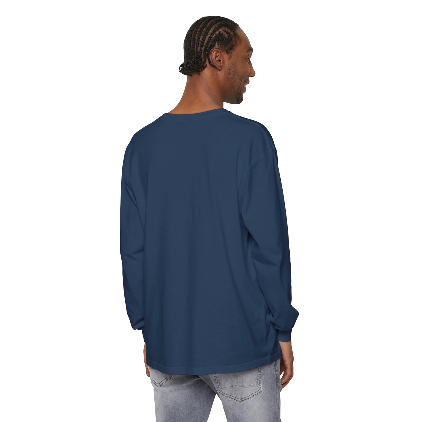 Unisex Garment-dyed Long Sleeve T-Shirt - Half Moon