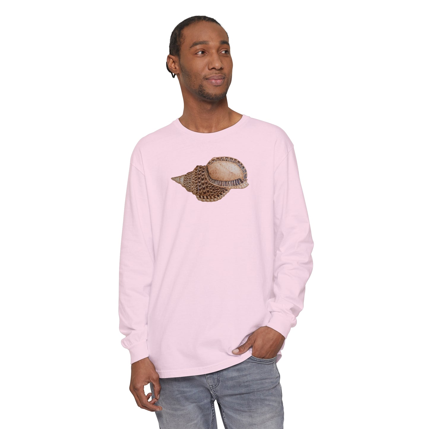 Unisex Garment-dyed Long Sleeve T-Shirt - Triton Conch