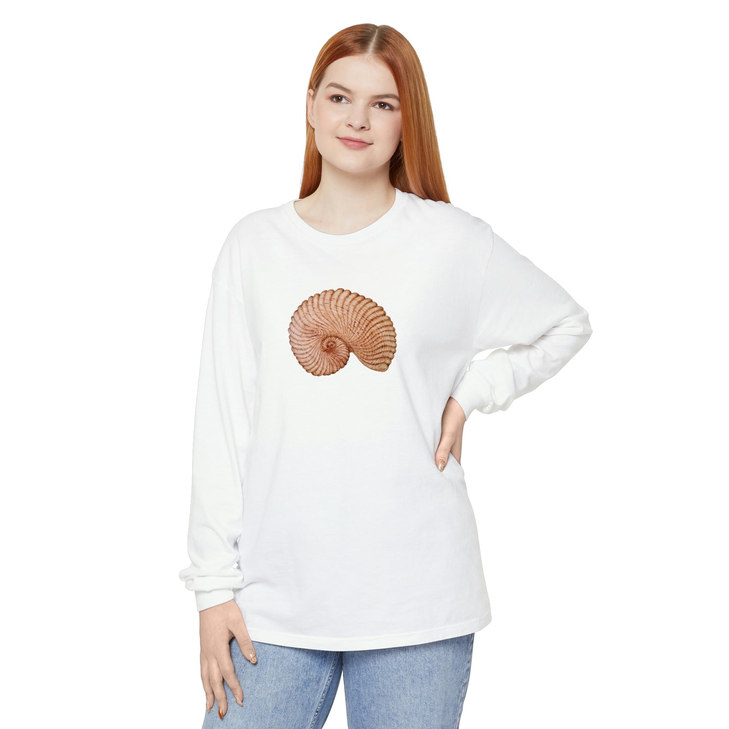 Unisex Garment-dyed Long Sleeve T-Shirt - Heaven Shell