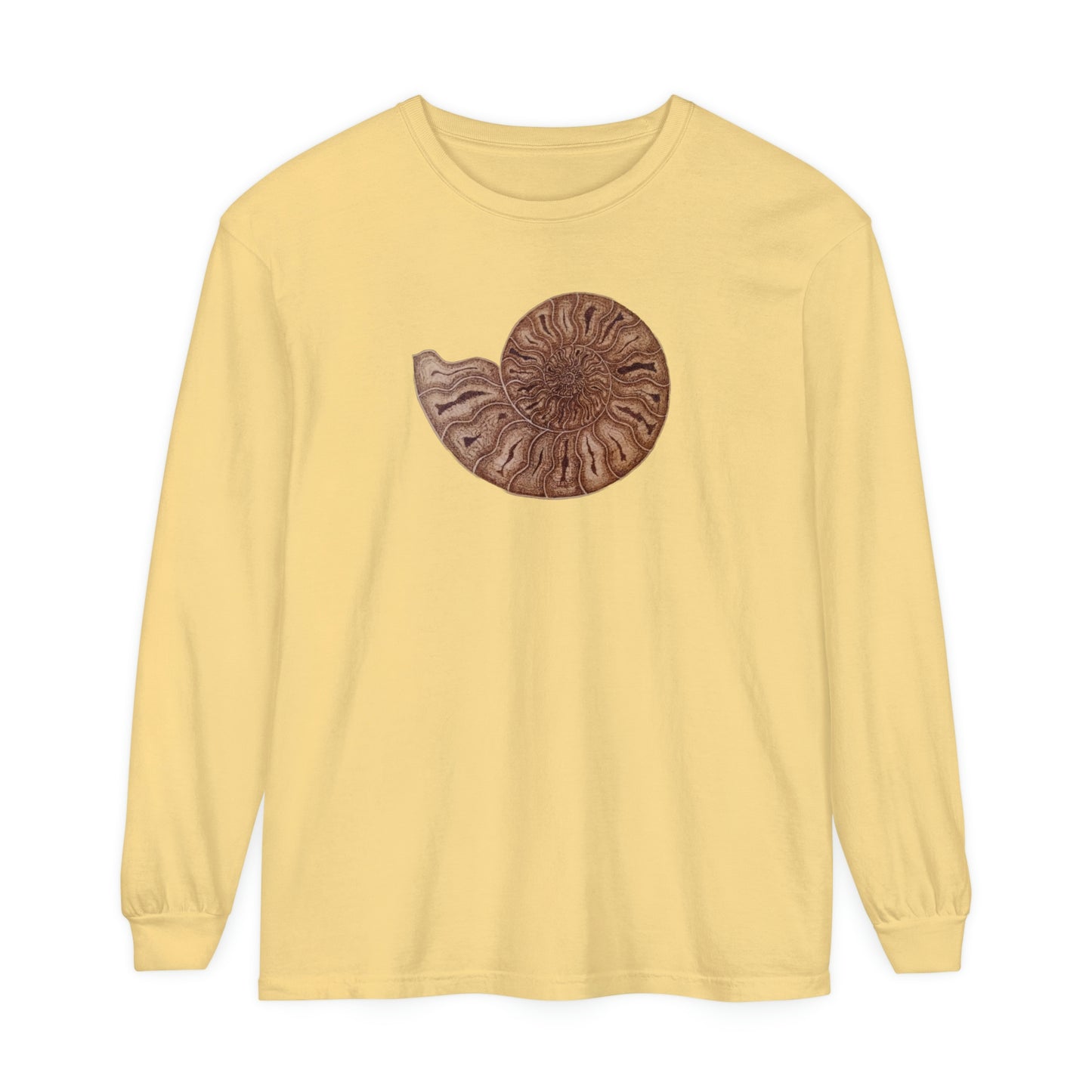 Unisex Garment-dyed Long Sleeve T-Shirt - Half Moon