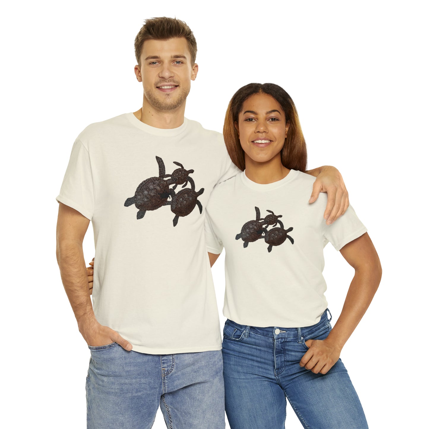 Unisex Heavy Cotton Tee - Turtle Family