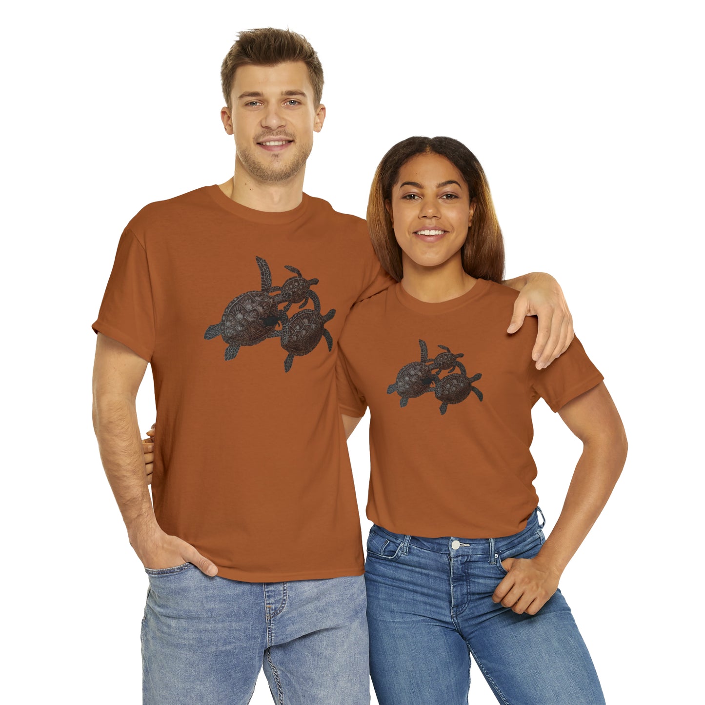 Unisex Heavy Cotton Tee - Turtle Family