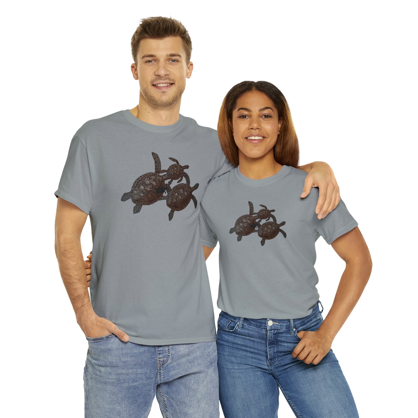 Unisex Heavy Cotton Tee - Turtle Family