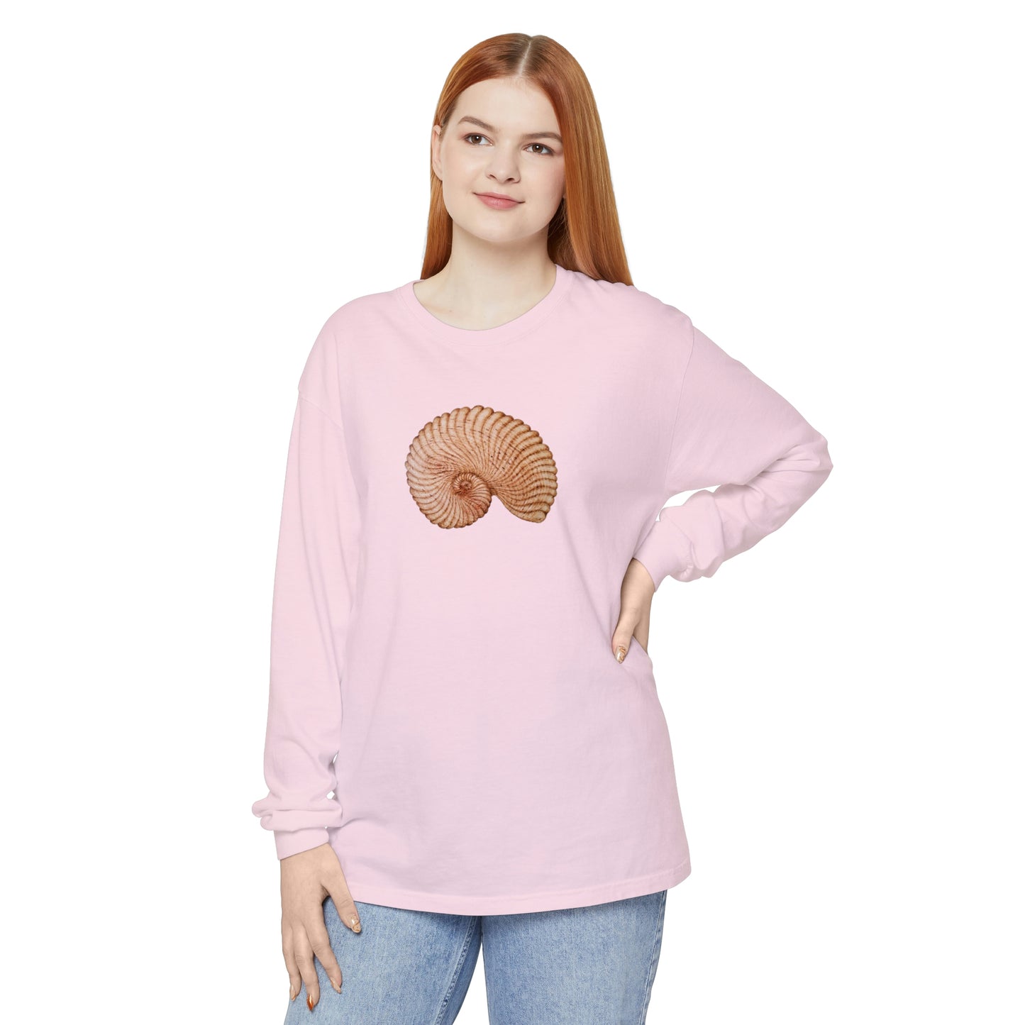 Unisex Garment-dyed Long Sleeve T-Shirt - Heaven Shell