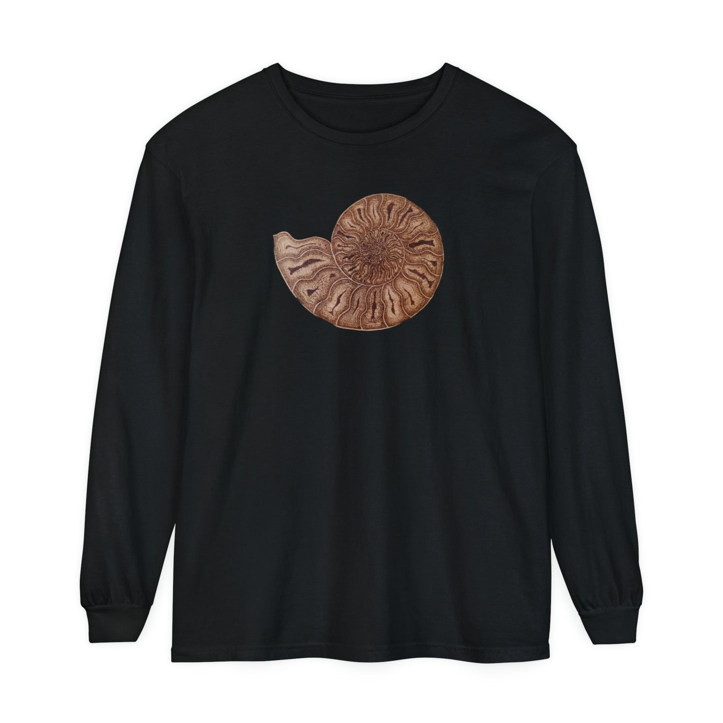 Unisex Garment-dyed Long Sleeve T-Shirt - Half Moon