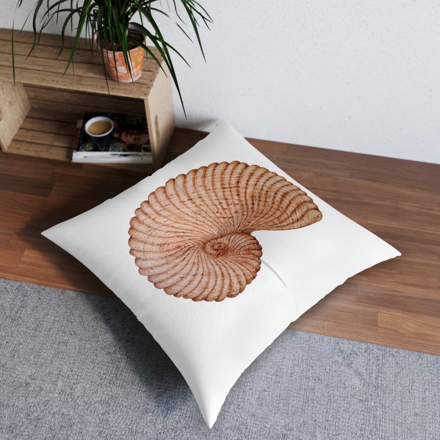 Tufted Floor Pillow, Square - Heaven Shell