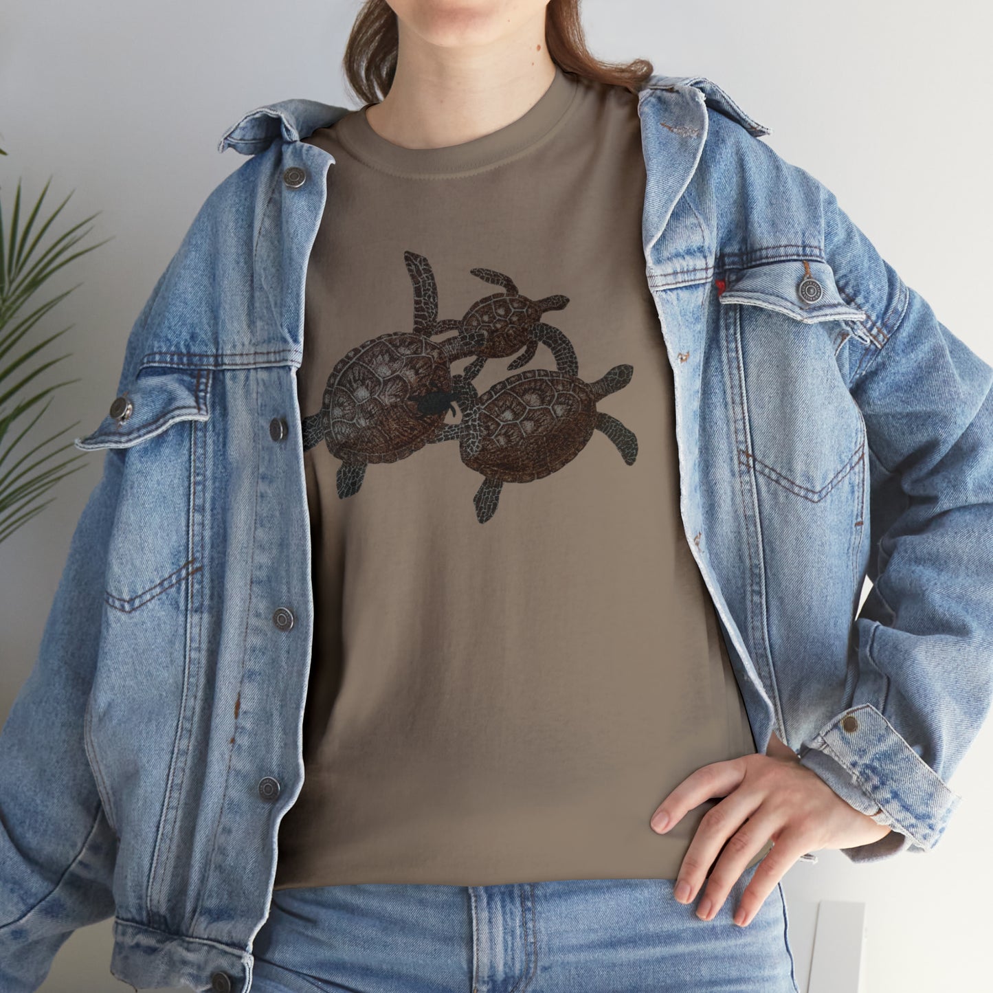 Unisex Heavy Cotton Tee - Turtle Family