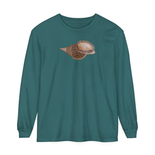 Unisex Garment-dyed Long Sleeve T-Shirt - Triton Conch