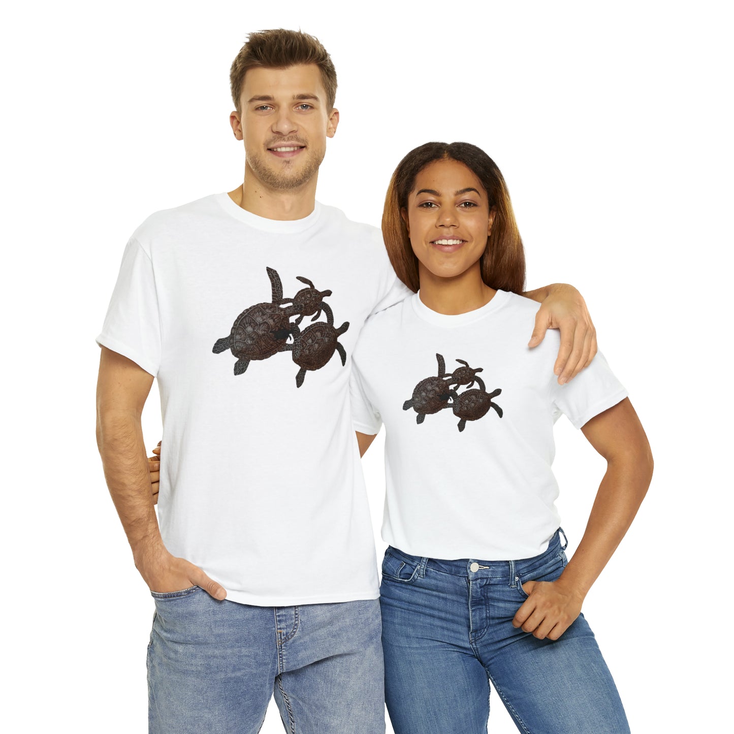 Unisex Heavy Cotton Tee - Turtle Family