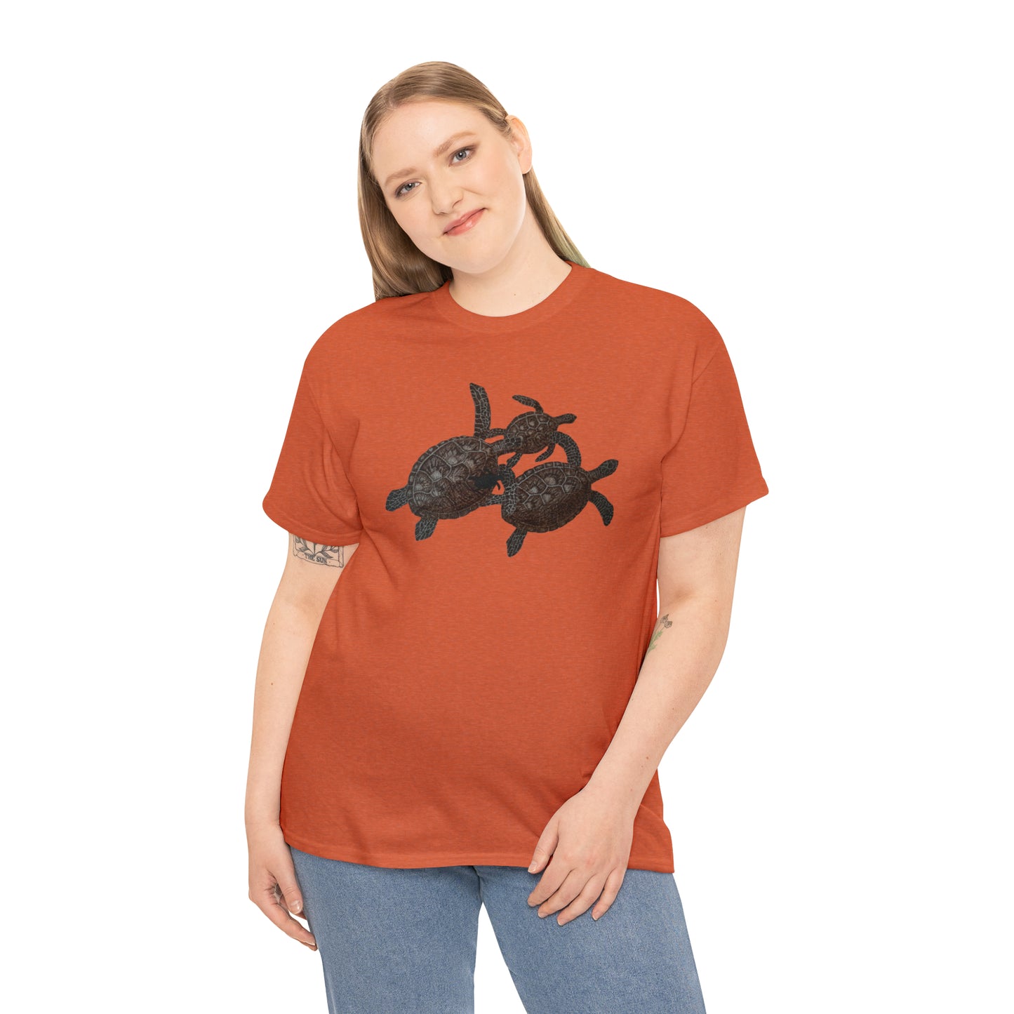 Unisex Heavy Cotton Tee - Turtle Family