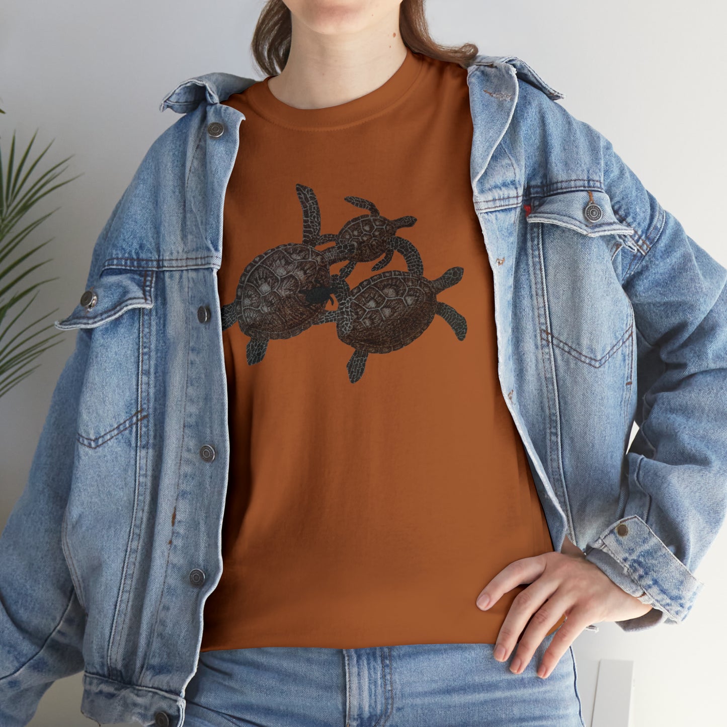 Unisex Heavy Cotton Tee - Turtle Family