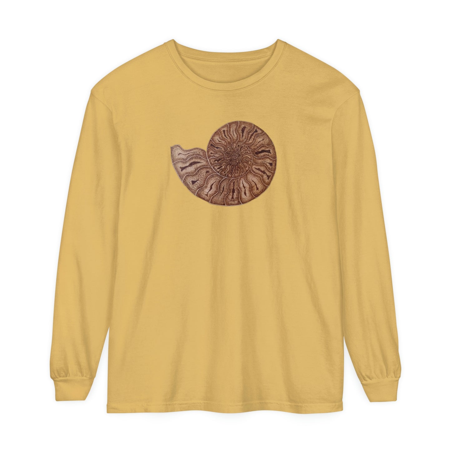 Unisex Garment-dyed Long Sleeve T-Shirt - Half Moon