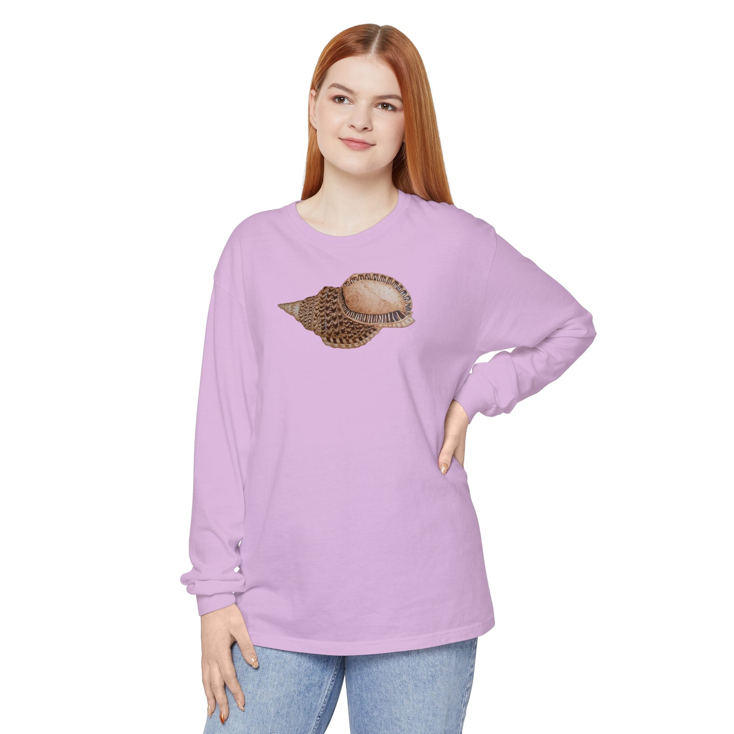 Unisex Garment-dyed Long Sleeve T-Shirt - Triton Conch