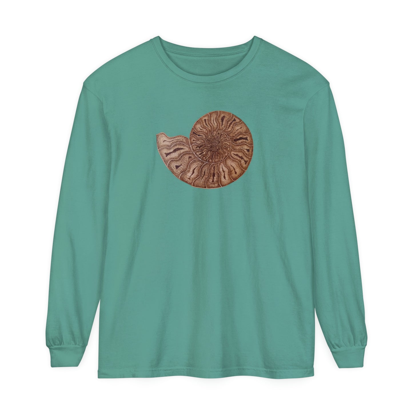 Unisex Garment-dyed Long Sleeve T-Shirt - Half Moon