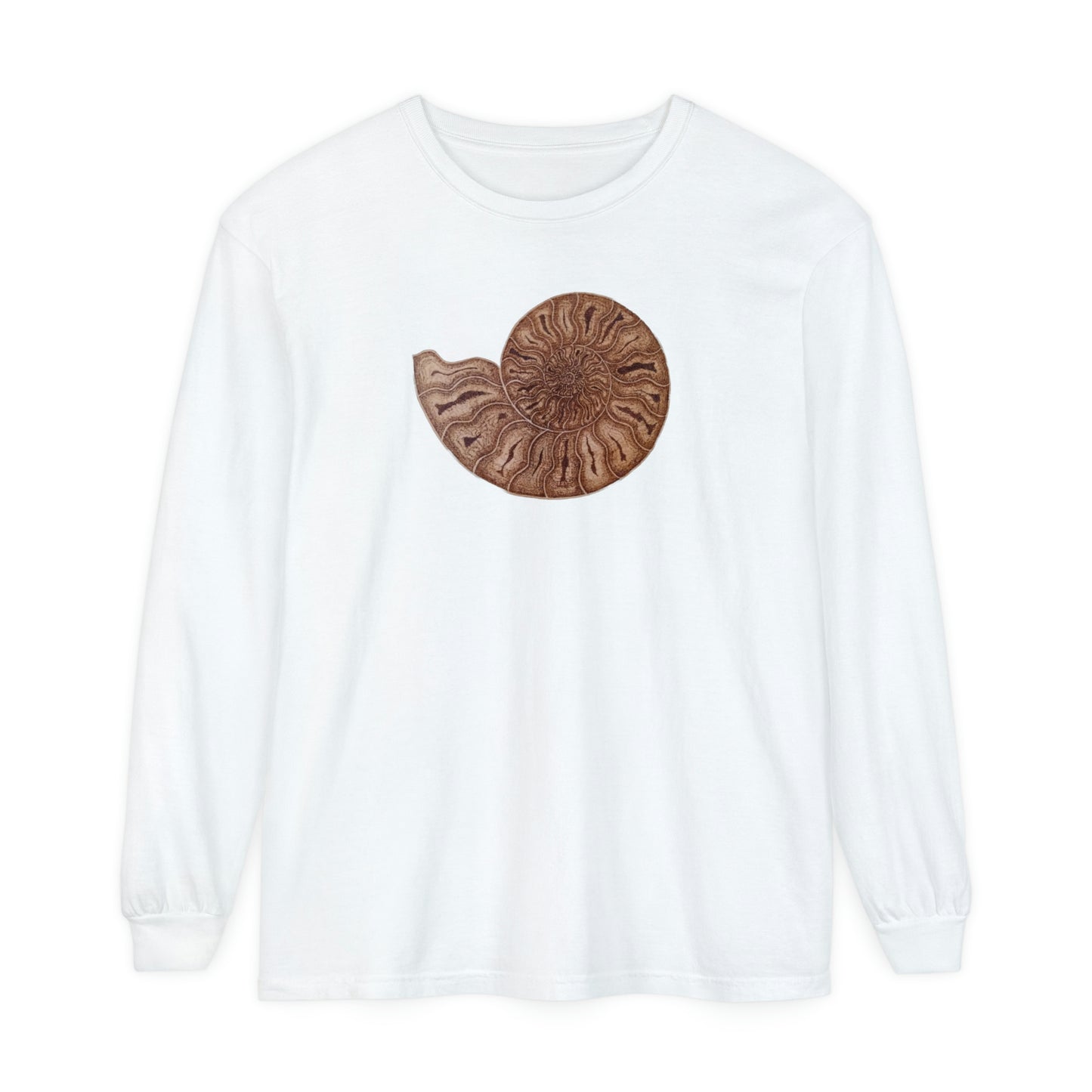 Unisex Garment-dyed Long Sleeve T-Shirt - Half Moon