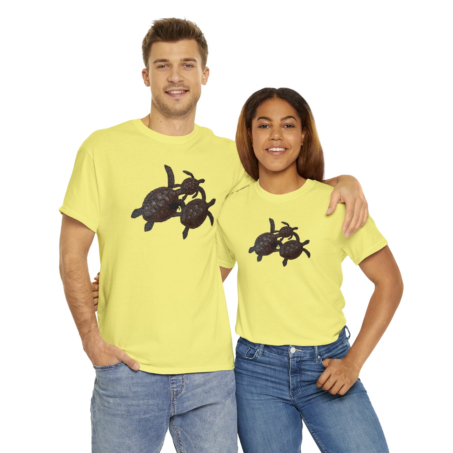 Unisex Heavy Cotton Tee - Turtle Family