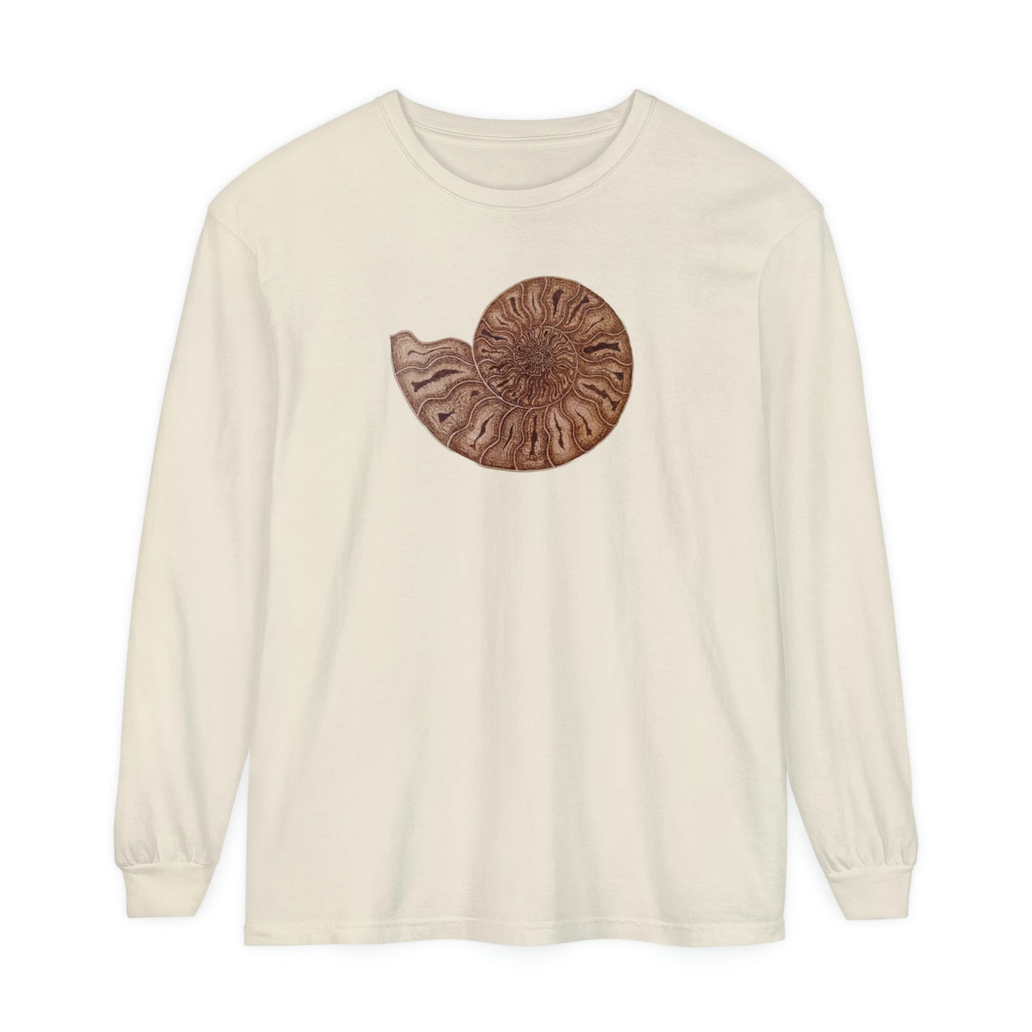 Unisex Garment-dyed Long Sleeve T-Shirt - Half Moon