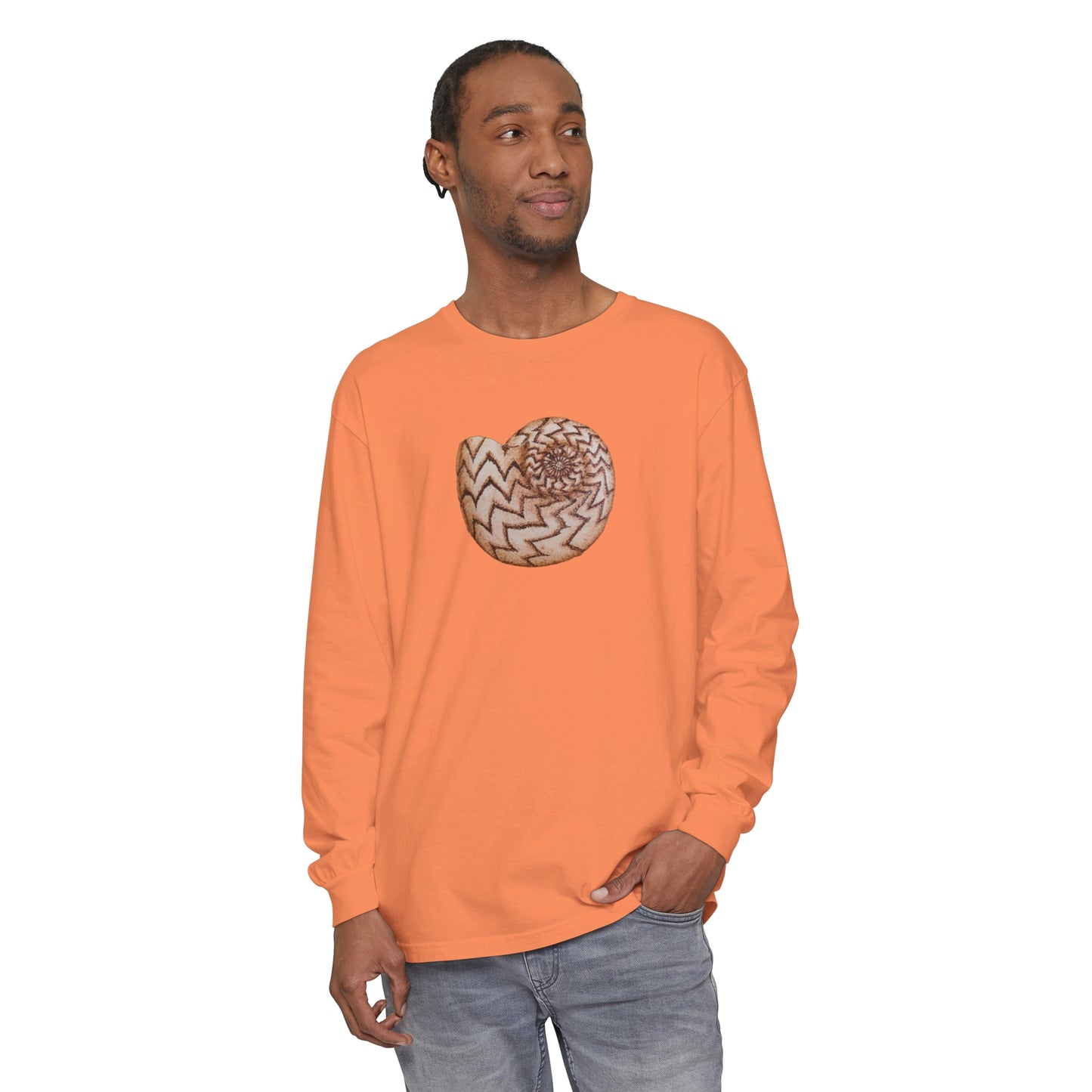 Unisex Garment-dyed Long Sleeve T-Shirt - Pollux