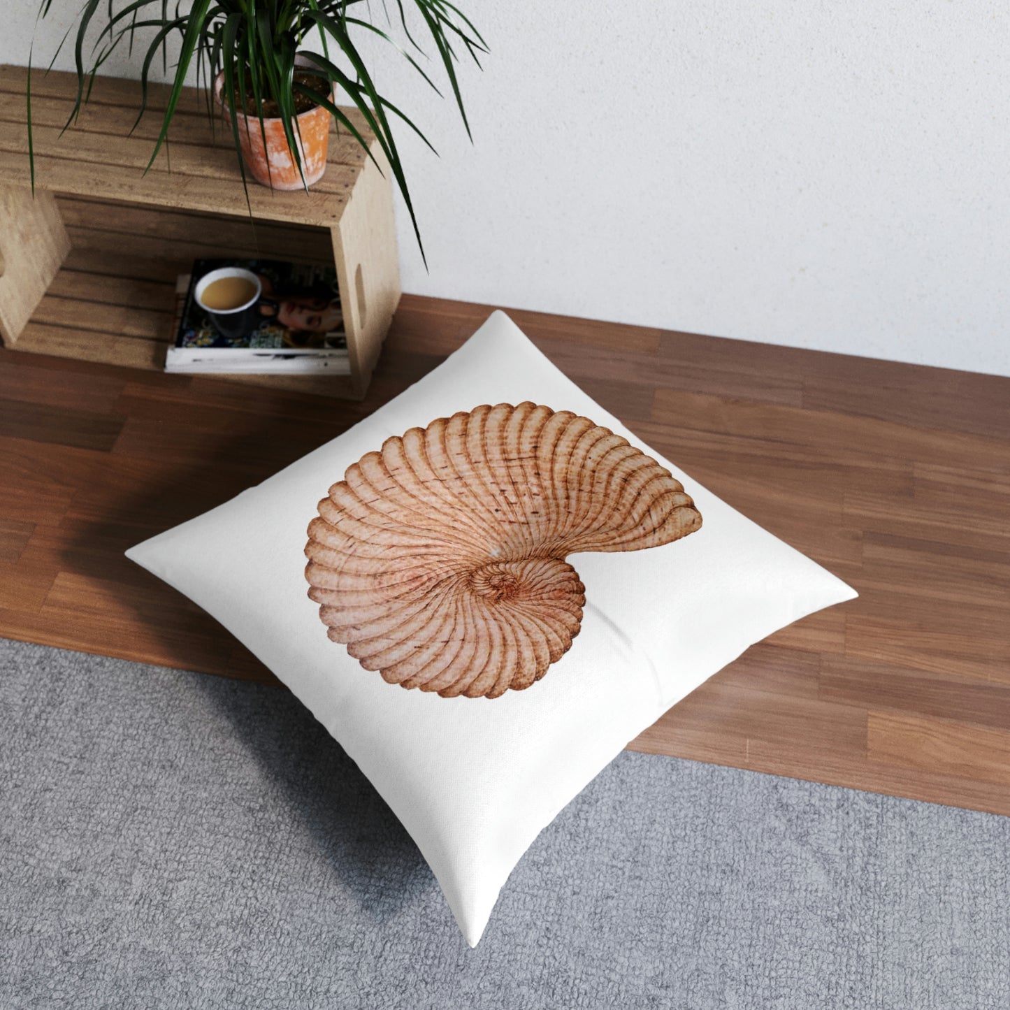 Tufted Floor Pillow, Square - Heaven Shell