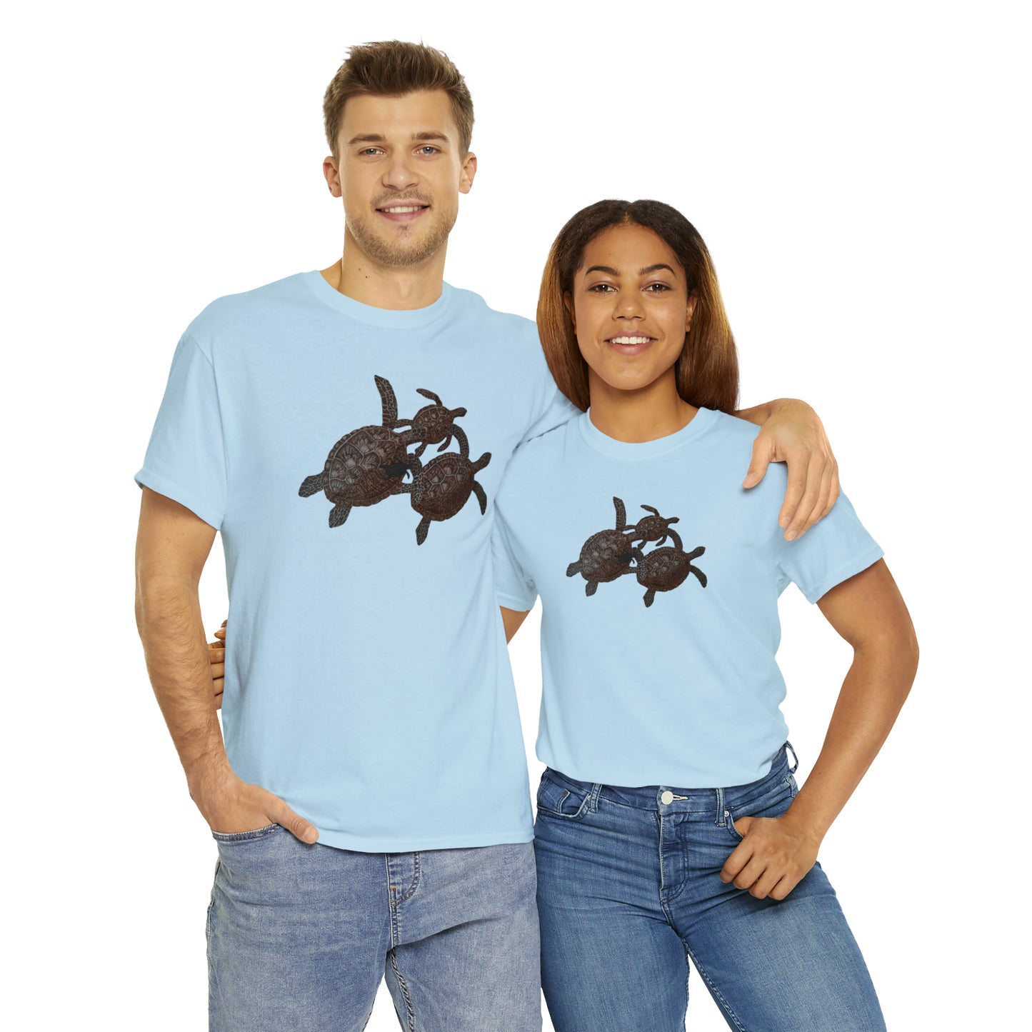 Unisex Heavy Cotton Tee - Turtle Family