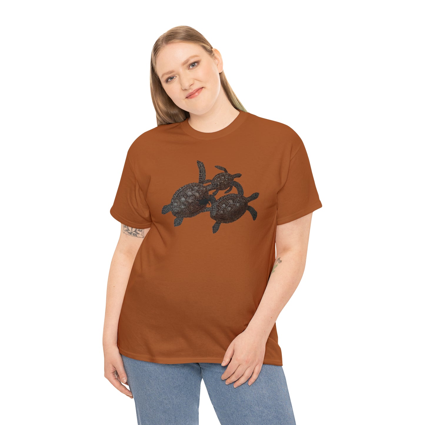 Unisex Heavy Cotton Tee - Turtle Family