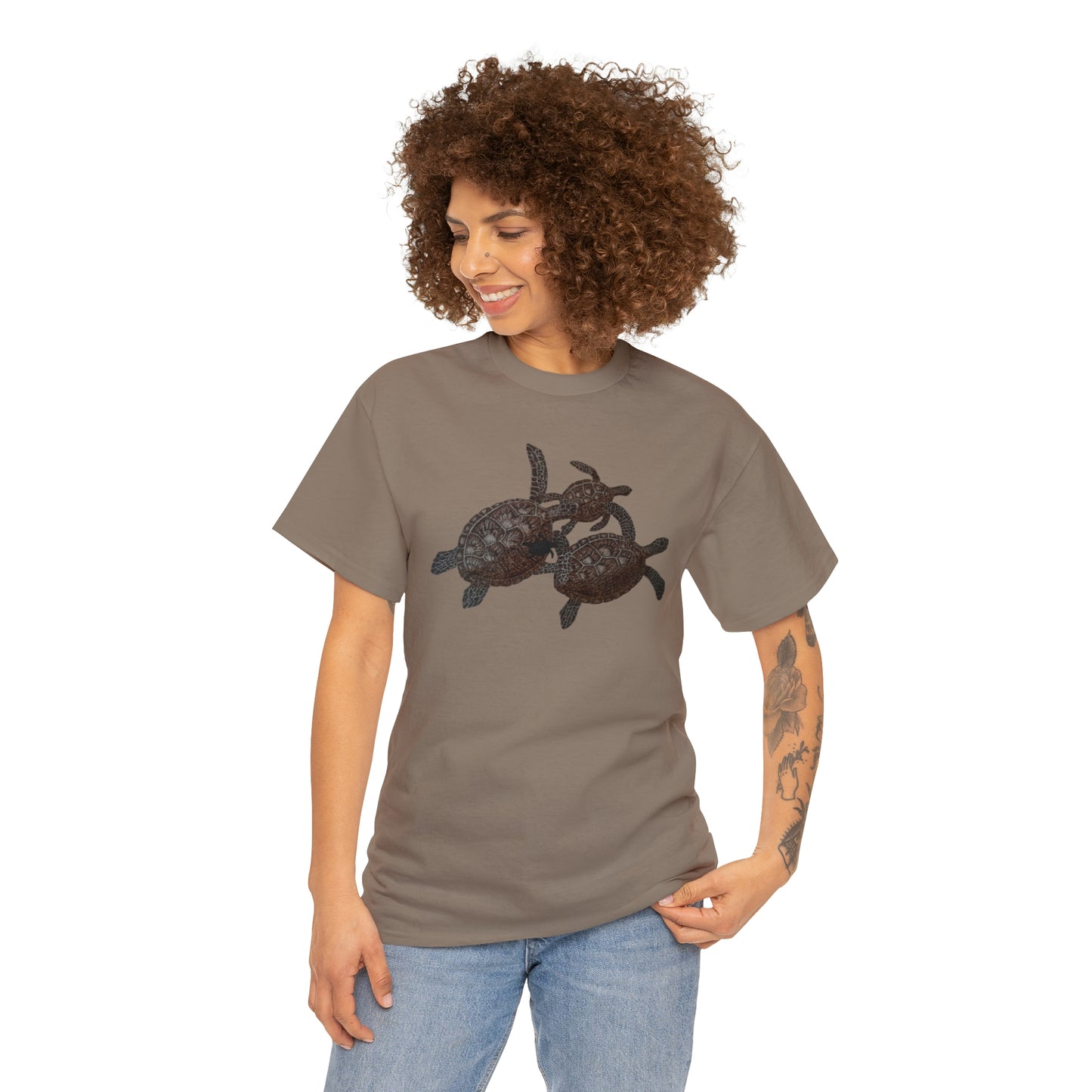 Unisex Heavy Cotton Tee - Turtle Family