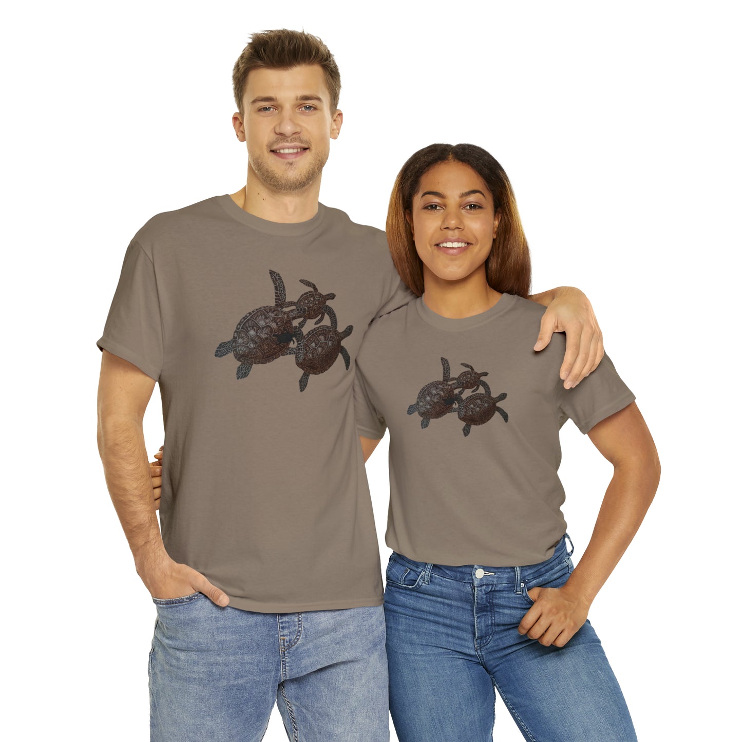 Unisex Heavy Cotton Tee - Turtle Family