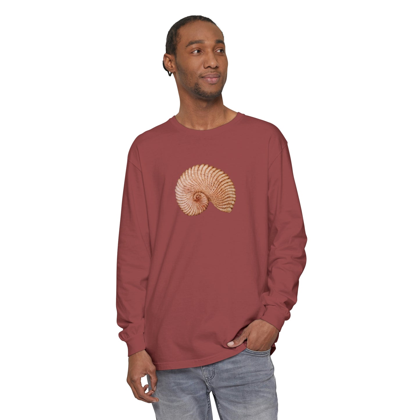 Unisex Garment-dyed Long Sleeve T-Shirt - Heaven Shell